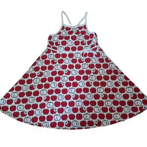 Vintage Gymboree (2003) ribbed cotton crossback apple print sundress